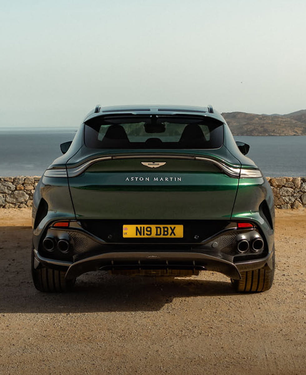 Parked DBX in malachite green pictured from the front
