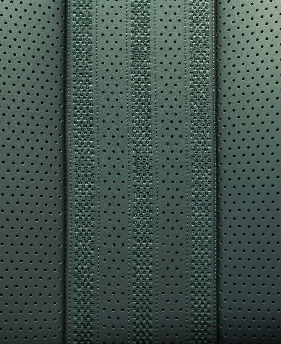 DBX forest green detail pictured close up