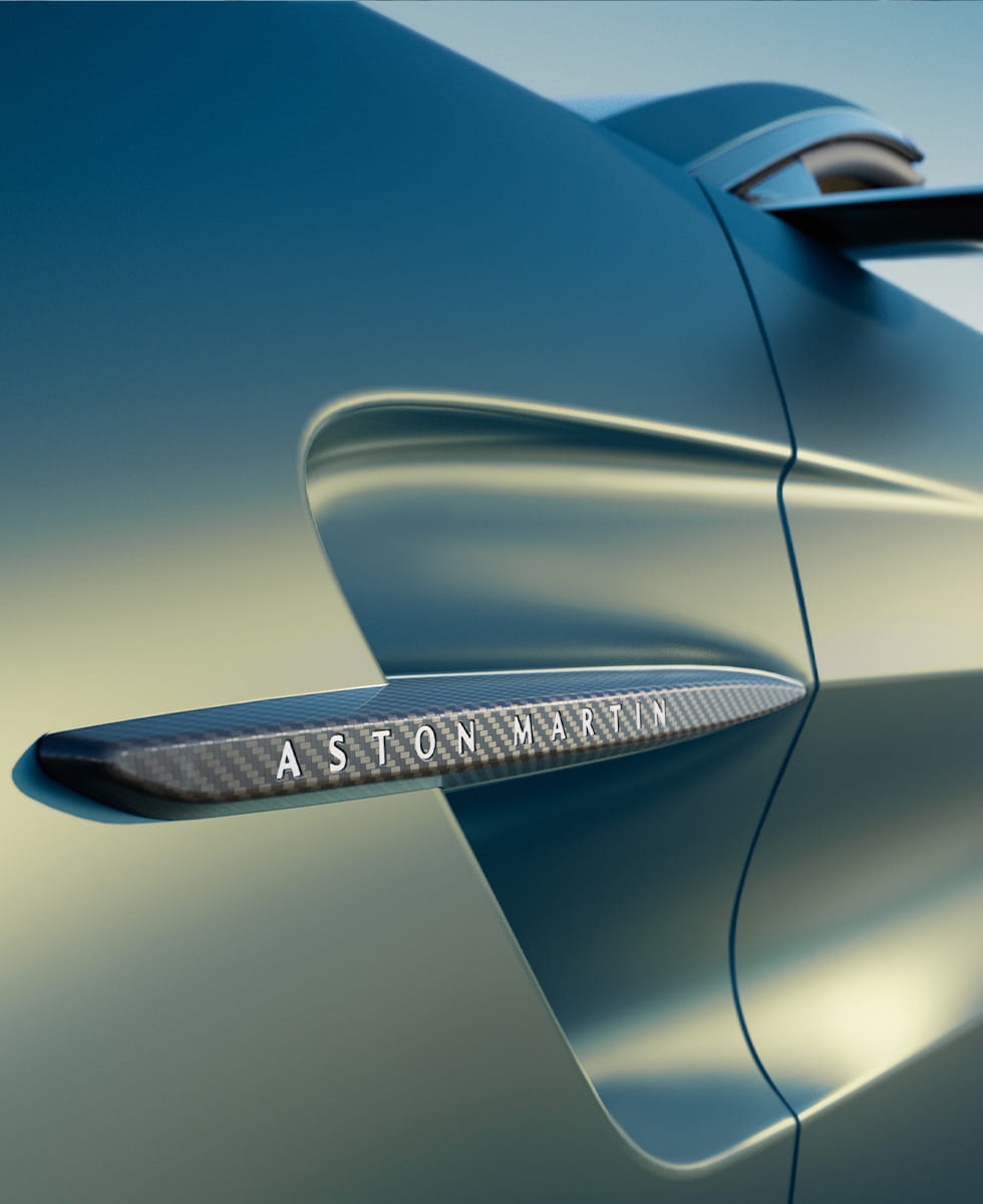 a close up of Aston Martin Vantage Roadster's side strake
