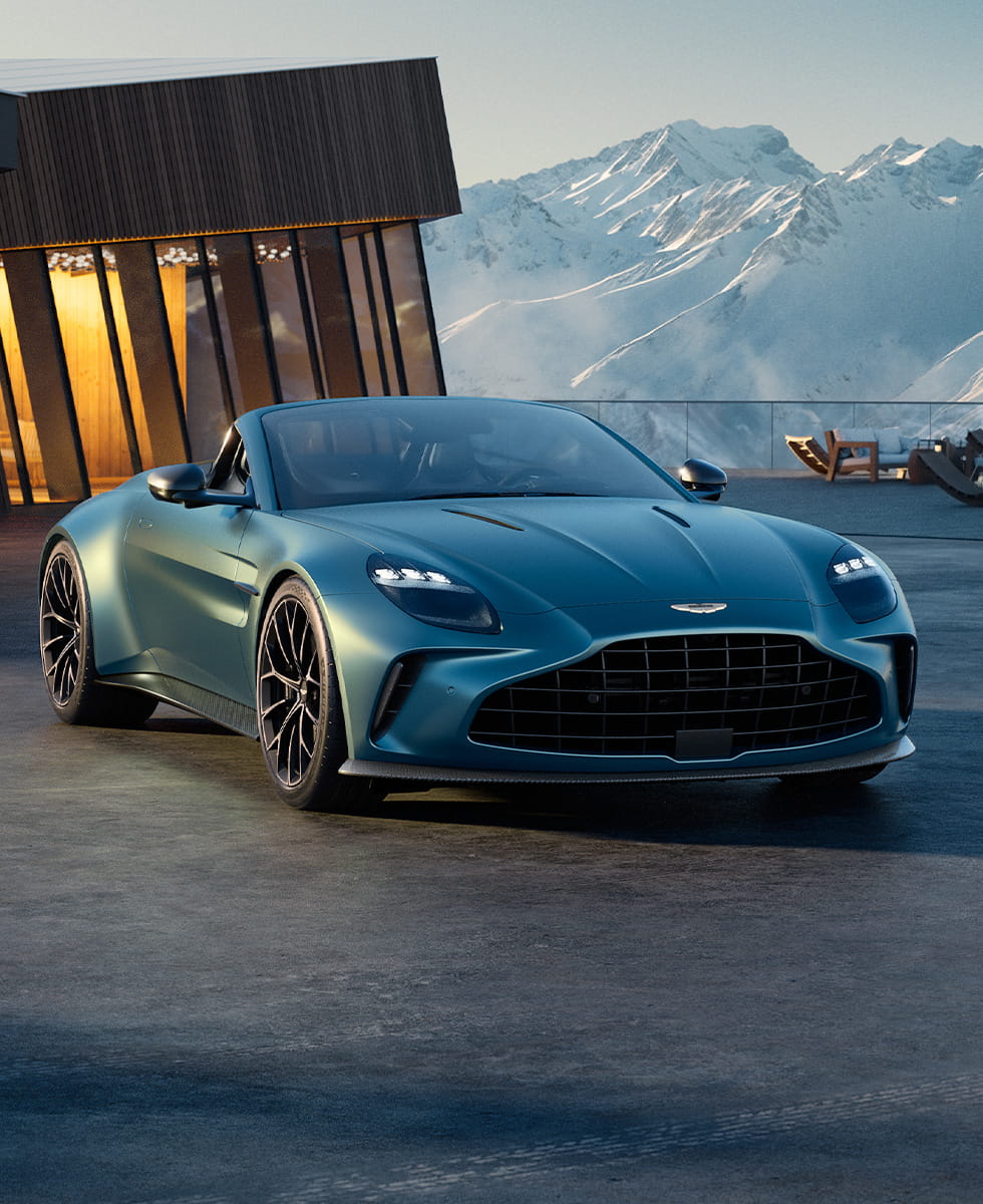 Vantage roadster shot from a front angle