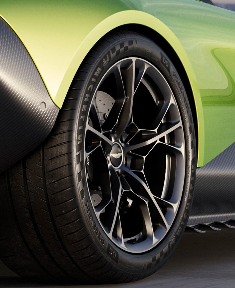 Close shot of Valhalla's rear wheel